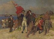 E.Phillips Fox Landing of Captain Cook at Botany Bay oil